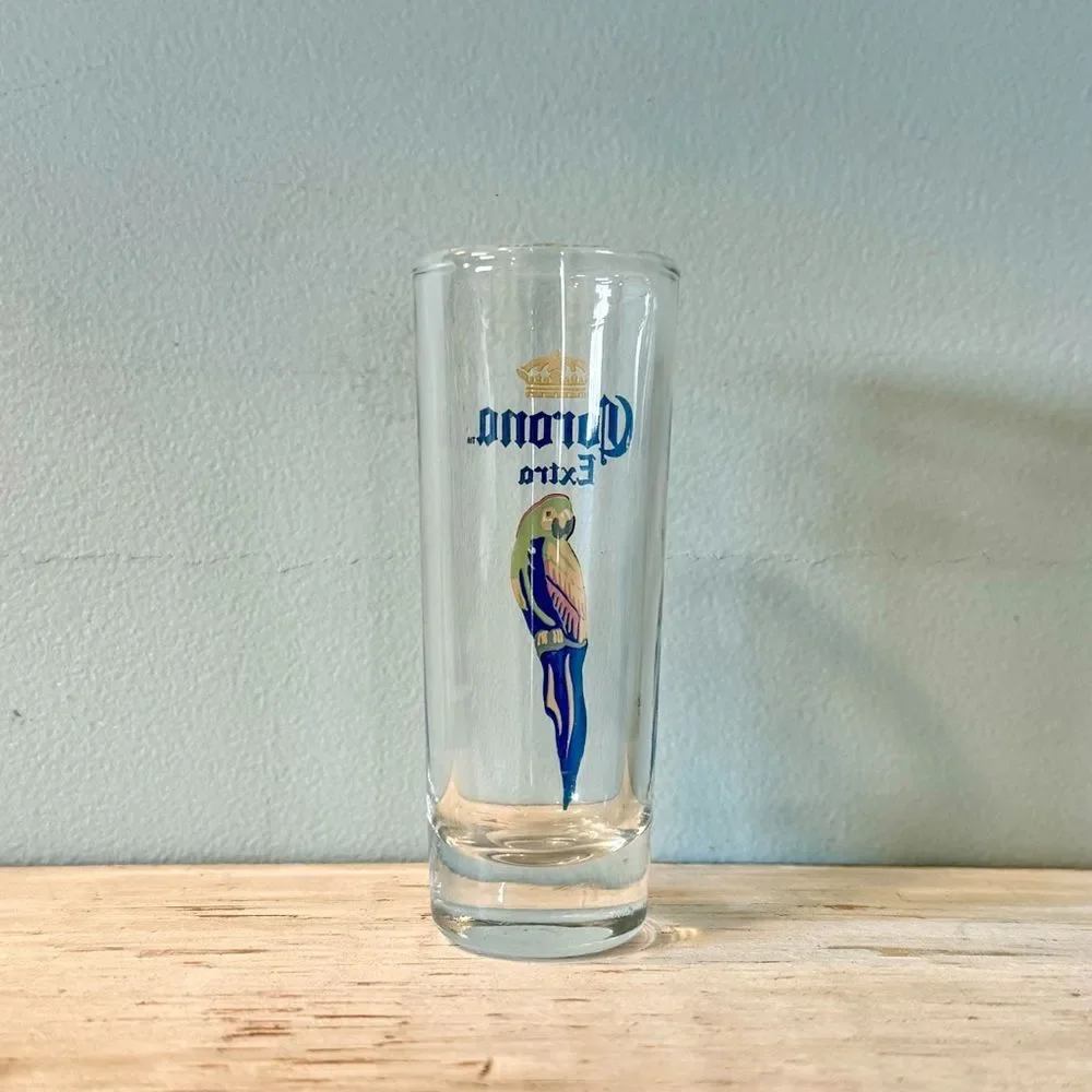 Corona Extra 4 Inch Shot Glass | Parrot Souvenir Collectible Barware